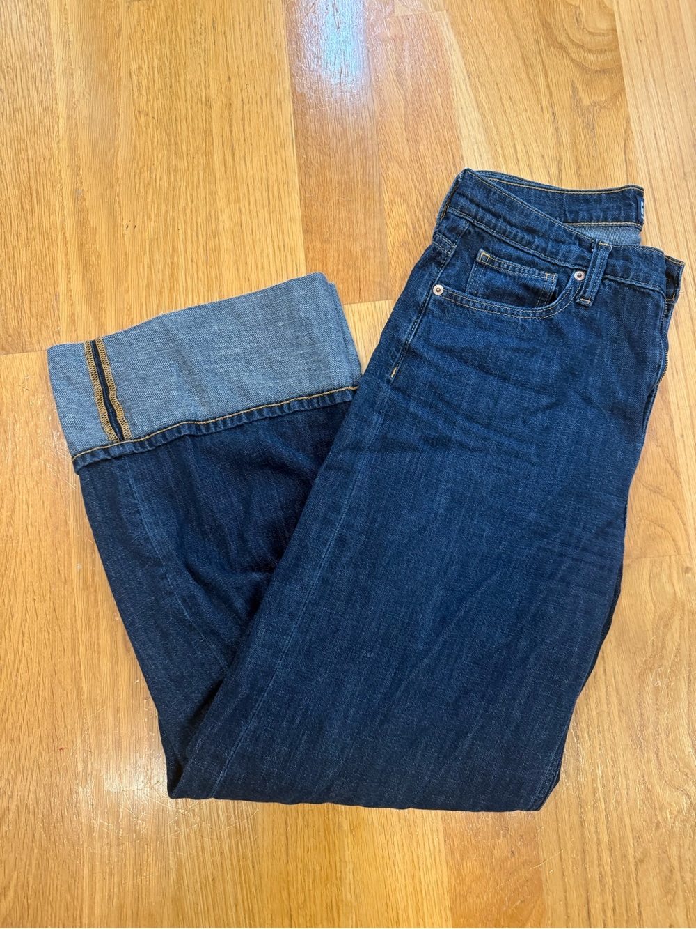 GAP Women’s Dark Blue Straight Cuffed Jeans
